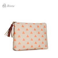 OEM quilted cotton canvas beautiful sublimation travel makeup bag