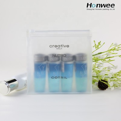 Promotional Clear Frosted PVC Cosmetic Bags ECO-Friendly Waterproof Toiletry Bag With Zipper