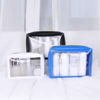 RTS PVC Custom Travel Transparent Cosmetic Bag With Zipper Travel Makeup Case  Women Toiletry Wash Bath Storage Pouch