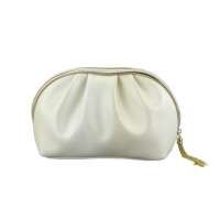 fashion quality pu custom nick and nora cosmetic bag, shell shape pu cosmetic bag