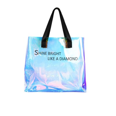 women luxury holographic tote bag tpu clear handbag cosmetics pouch bags women handbags tote