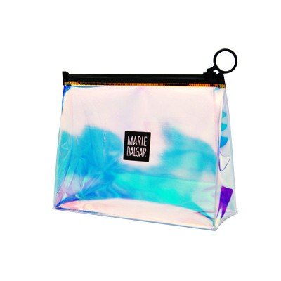 Custom pvc ziplock holographic makeup bag hologram cosmetic bag