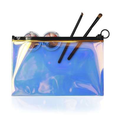 Fashion Custom Ultrathin Hologram bag TPU Rainbow Bag Iridescent Makeup Bag For Cosmetic brush