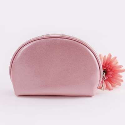 new design high quality pink makeup brush case portable Mirror-surface PU Leather cosmetic makeup bag